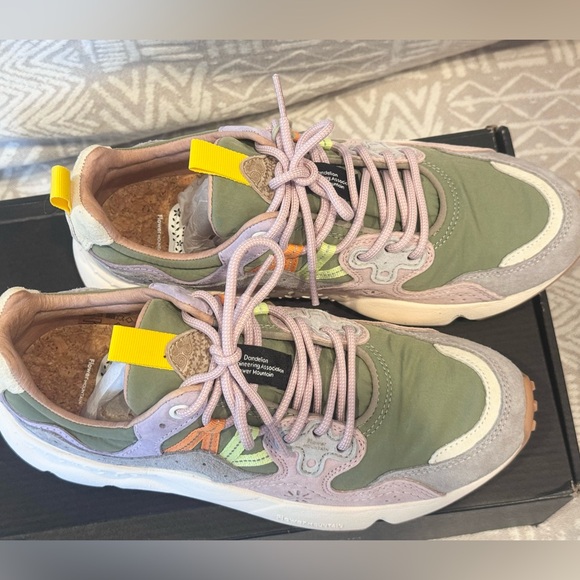 New Rare Flower Mountain Yamano 3 Suede Gray Sneakers Shoes Women SIZE 8 39 - Picture 3 of 9